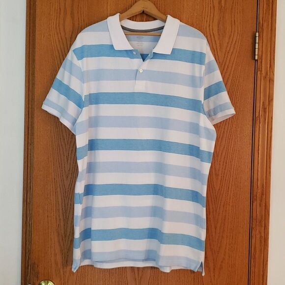 Very Nice Old Navy Blue and White Striped Polo Shirt Sz XXL - Picture 1 of 5
